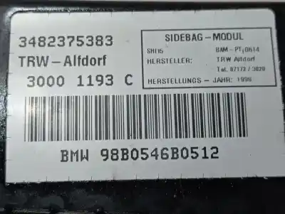 Pezzo di ricambio per auto di seconda mano airbag laterale anteriore destro per bmw 3 compact (e36) 316 i riferimenti oem iam 72128237538  3482375383