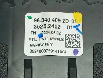 Second-hand car spare part climate control for opel combo life edition oem iam references 98340409zd  