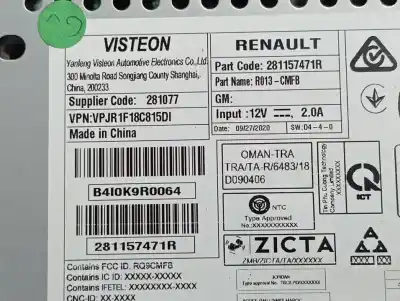 Peça sobressalente para automóvel em segunda mão sistema de áudio / rádio cd por renault clio v business referências oem iam 281157471r  