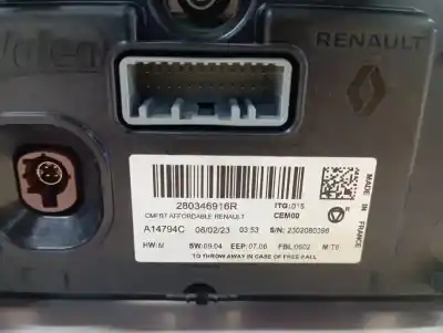 Second-hand car spare part multifunction display for renault clio v equilibre oem iam references 280346916r  