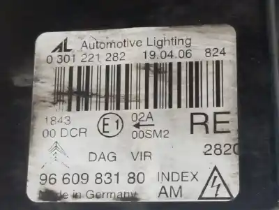 Second-hand car spare part right headlight for citroen c6 básico oem iam references 6206a2 9660983180 0301221282