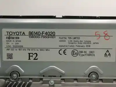 Second-hand car spare part multifunction display for toyota c-hr x2zr oem iam references 86140f4020  