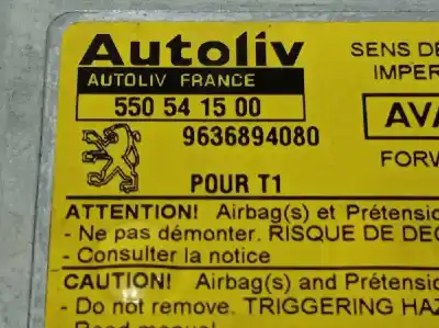 Pezzo di ricambio per auto di seconda mano centralina airbag per peugeot 206 berlina xt riferimenti oem iam 550541500  9636894080