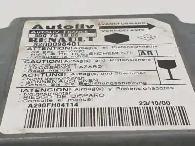 Автозапчастина б/у блок управління подушками безпеки для renault kangoo i (f/kc0) f8q630 посилання на oem iam 550751800  