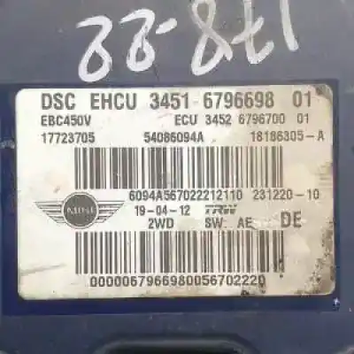 Peça sobressalente para automóvel em segunda mão abs por mini roadster (r59) n47c20a referências oem iam 3451679669801  18186305a