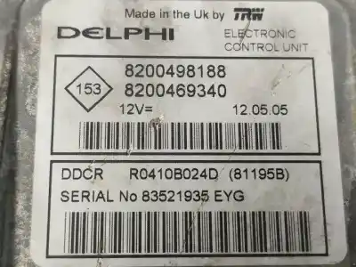 Second-hand car spare part ecu engine control for renault scénic ii (jm0/1_) 2.0 (jm05, jm0u, jm1n, jm1u, jm2v) oem iam references 8200498188  r0410b024d