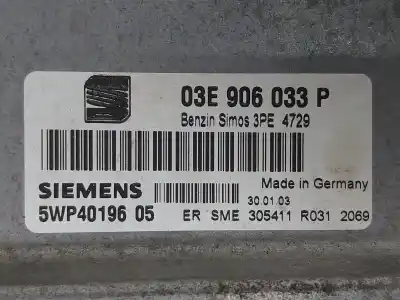 Peça sobressalente para automóvel em segunda mão centralina de motor uce por seat ibiza (6l1) stella referências oem iam 5wp4019605  03e906033p