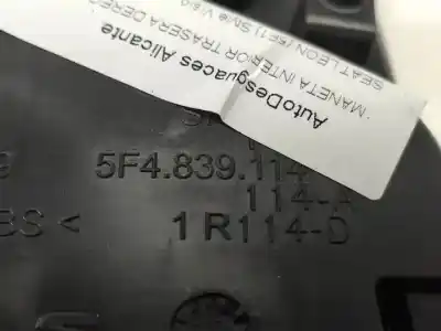 Автозапчастина б/у внутрішня задня права ручка для seat leon (5f1) cze посилання на oem iam 5f4839114b  