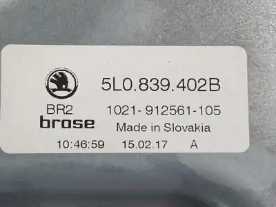 Pezzo di ricambio per auto di seconda mano alzacristalli posteriore destro per skoda yeti ambition riferimenti oem iam 5l0959812a  5l0839402b