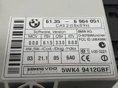 Second-hand car spare part electronic module for bmw serie 1 berlina (e81/e87) 204dad oem iam references 6964051  