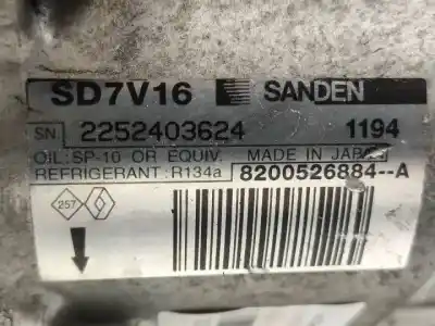 Second-hand car spare part air conditioning compressor for dacia logan 1 express k9k792 oem iam references 8200526884a  