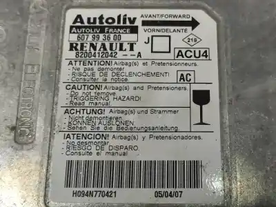 Автозапчастина б/у блок управління подушками безпеки для renault scénic ii (jm0/1_) 2.0 (jm05, jm0u, jm1n, jm1u, jm2v) посилання на oem iam 607993600  