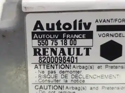 Автозапчастина б/у блок управління подушками безпеки для renault kangoo (f/kc0) k9k700.k9k704.k9k702 посилання на oem iam 550751800   Автозапчастина б/у блок управління подушками безпеки для renault kangoo (f/kc0) k9k700.k9k704.k9k702 посилання на oem iam 550751800