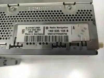 Second-hand car spare part audio system / radio cd for volkswagen passat variant (3c5) bmp oem iam references 1k0035198b  