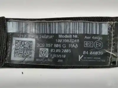Автозапчастина б/у задній правий ремін безпеки для volkswagen passat variant (3c5) bmp посилання на oem iam 3c9857806g  