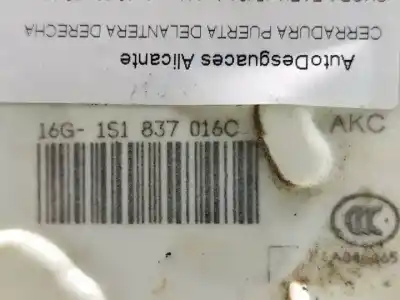 Pezzo di ricambio per auto di seconda mano serratura porta anteriore destra per skoda fabia (5j2) dgp riferimenti oem iam 1s1837016c  