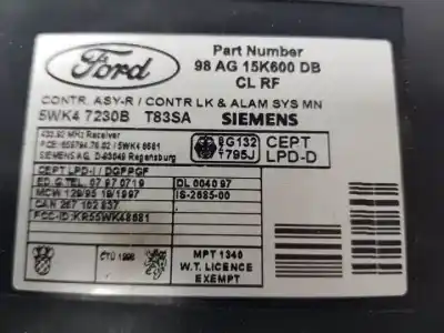 Peça sobressalente para automóvel em segunda mão módulo de confort / bsi /bcm por ford focus berlina (cak) d-c9da referências oem iam 98ag15k600db  