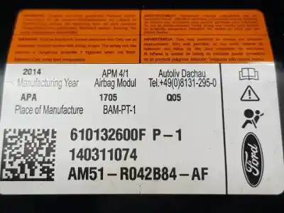 Piesă de schimb auto la mâna a doua airbag fațã dreapta pentru ford kuga (cbs) txma referințe oem iam am51r042b84af  