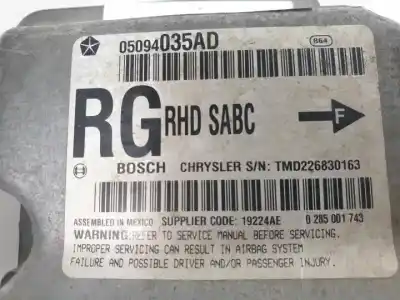 Автозапчастина б/у блок управління подушками безпеки для chrysler voyager (rg) enr посилання на oem iam 05094035ad  