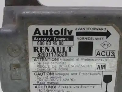 Автозапчастина б/у блок управління подушками безпеки для renault scenic (ja..) k4j750 посилання на oem iam 600639500  