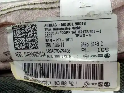 Автозапчасти б/у передняя правая подушка безопасности за audi a1 (8x) cax ссылки oem iam 8x3880742a  