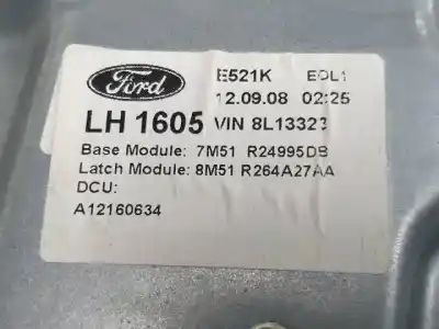 Second-hand car spare part rear left window regulator for ford c-max (cb3) kkda oem iam references 7m51r045h23a  