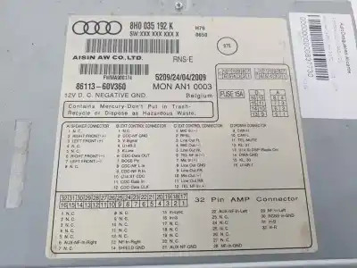 Gebrauchtes Autoersatzteil audiosystem / radio-cd zum audi a4 cabrio (8h) bpw oem-iam-referenzen 8h0035192k 8611360v360 