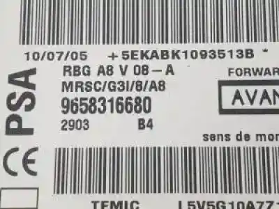 Peça sobressalente para automóvel em segunda mão centralina de airbag por citroen c3 8hx referências oem iam 9658316680  28933302