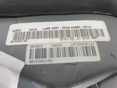 Second-hand car spare part interior left tailgate light for jeep cherokee (kl) ebt oem iam references 68102921ac  