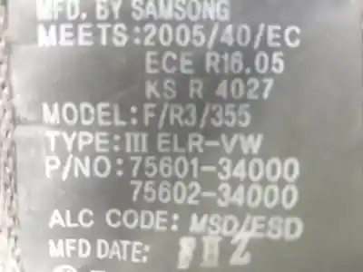 Автозапчастина б/у задній правий ремін безпеки для ssangyong korando 671950 посилання на oem iam 7560134000  