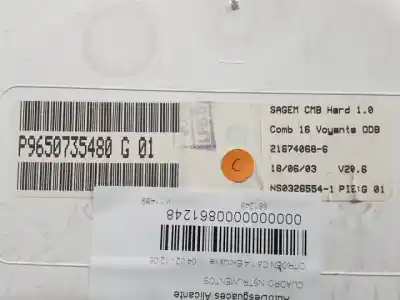 Peça sobressalente para automóvel em segunda mão quadrante por citroen c3 kfv(tu3jp) referências oem iam 9650735480g  ns03265541