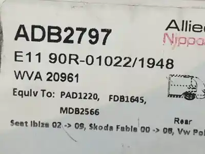 Автозапчасти б/у тормозные колодки за audi a3 (8l) agr ссылки oem iam adb2797  