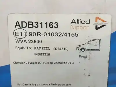 Second-hand car spare part brake pads for chrysler voyager (rg) enr oem iam references adb31163  