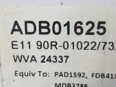 Peça sobressalente para automóvel em segunda mão pastilhas para travão por toyota auris (_e15_) 2.0 d-4d (ade150_) referências oem iam adb01625  