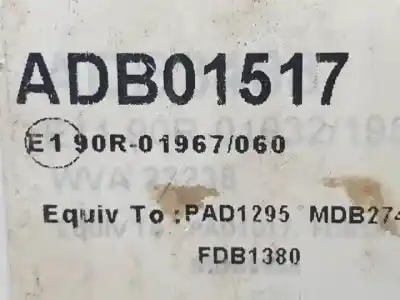 Автозапчасти б/у тормозные колодки за renault kangoo i (f/kc0) f9q790 ссылки oem iam adb01517   Автозапчасти б/у тормозные колодки за renault kangoo i (f/kc0) f9q790 ссылки oem iam adb01517