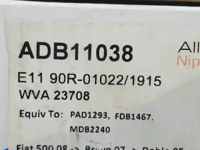 Peça sobressalente para automóvel em segunda mão pastilhas para travão por fiat i doblò (119) 199a2000 referências oem iam adb11038  