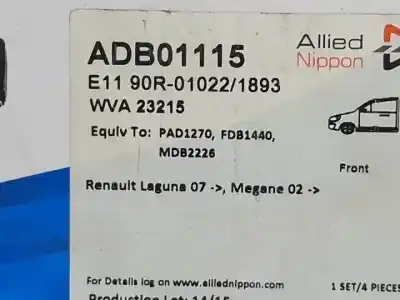 Автозапчасти б/у тормозные колодки за renault laguna ii (bg0) f9q670 ссылки oem iam adb01115  pad1270 Автозапчасти б/у тормозные колодки за renault laguna ii (bg0) f9q670 ссылки oem iam adb01115  pad1270