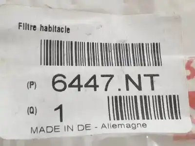 Peça sobressalente para automóvel em segunda mão filtro de ar por citroen c3 8hx referências oem iam 6447nt  