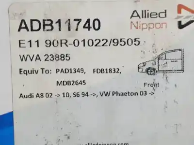 Автозапчасти б/у тормозные колодки за audi a8 (4e2) bfm ссылки oem iam adb11740  fdb1832