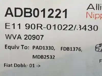 Pezzo di ricambio per auto di seconda mano pastiglie dei freni per fiat i doblò (119) 186a9000 riferimenti oem iam adb01221  pad1330