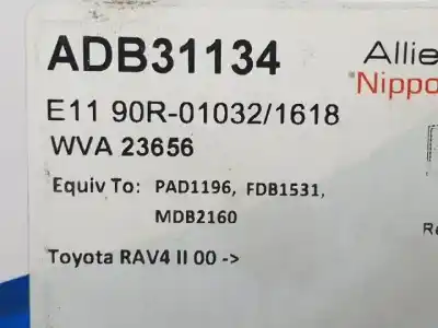 Автозапчасти б/у тормозные колодки за toyota rav 4 funcruiser (a1) 3sfe ссылки oem iam adb31134  