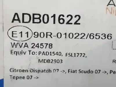 Автозапчасти б/у тормозные колодки за citroen jumpy wjzdw8 ссылки oem iam adb01622  