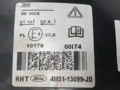 Second-hand car spare part right headlight for ford focus cabrio (ca5) g6db.g6dg oem iam references 4m5113099jd  