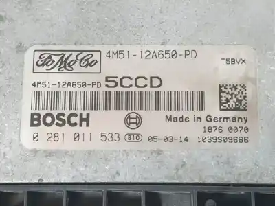 Second-hand car spare part ecu engine control for ford focus c-max (cap) d-g8da oem iam references 0281011533  1039s09686