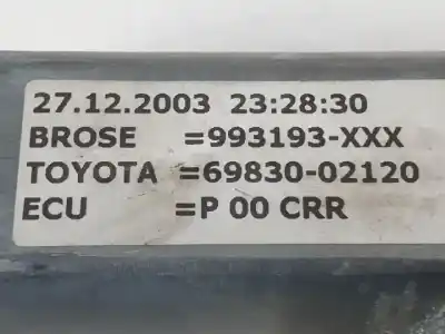 Автозапчасти б/у задний правый стеклорегулятор за toyota corolla (e12) 3zzfe ссылки oem iam 6983002120  