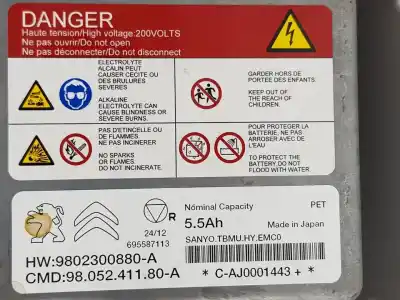 İkinci el araba yedek parçası akü için peugeot 3008 (t84) rh02 oem iam referansları 9802300880a 695587113 9805241180a
