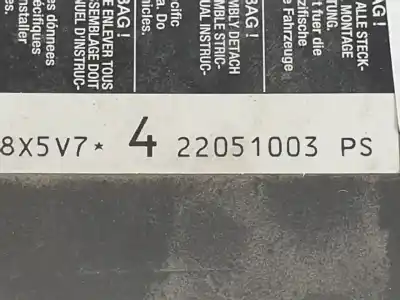Second-hand car spare part airbag control unit for seat cordoba berlina (6l2) d/asy oem iam references 6q0909605ad 422051003 391002