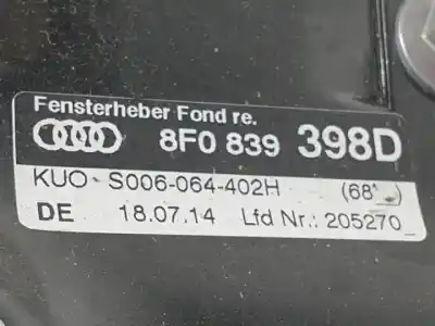Автозапчастина б/у регулятор скла заднього правого для audi a5 cabriolet (8f7) cglc посилання на oem iam 8f0839398d  