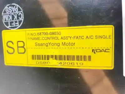 Автозапчастина б/у контроль опалення / кондиціонації для ssangyong rexton 662925 посилання на oem iam 6870008030  