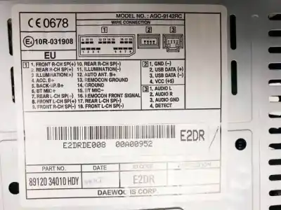 Автозапчастина б/у аудіо система / радіо cd для ssangyong korando d20dtf посилання на oem iam 8912034010hdy  